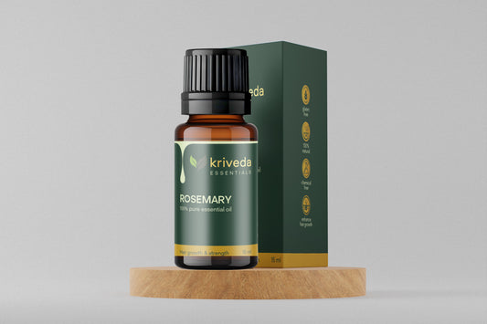 Kriveda Rosemary Essential Oil 15ml | 100% Pure & Natural Therapeutic Grade | For Hair Growth, Scalp Care, Skin & Aromatherapy Diffuser